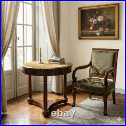Table Basse Empire Ancienne Acajou Velours Bronze XIXe Siècle Originale