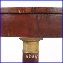 Table Basse Empire Ancienne Acajou Velours Bronze XIXe Siècle Originale