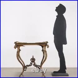 Table Basse Victorienne Ancienne Bronze Papier Maché XIXe Siècle Originale