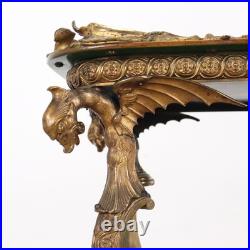 Table Basse Victorienne Ancienne Bronze Papier Maché XIXe Siècle Originale