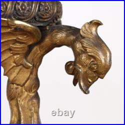 Table Basse Victorienne Ancienne Bronze Papier Maché XIXe Siècle Originale