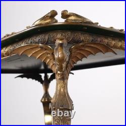 Table Basse Victorienne Ancienne Bronze Papier Maché XIXe Siècle Originale