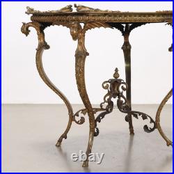Table Basse Victorienne Ancienne Bronze Papier Maché XIXe Siècle Originale