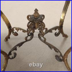 Table Basse Victorienne Ancienne Bronze Papier Maché XIXe Siècle Originale