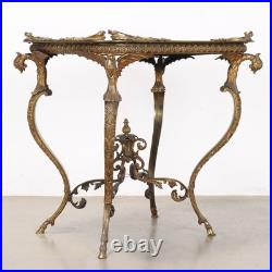Table Basse Victorienne Ancienne Bronze Papier Maché XIXe Siècle Originale