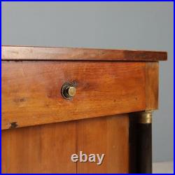 Table de Chevet Empire Ancienne Noyer Bronze Doré XIXe Siècle Originale
