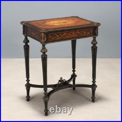 Table de Travail Ancienne Bois Bronze Italie du XIXe Siècle Originale