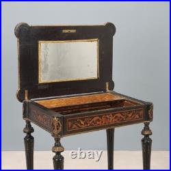 Table de Travail Ancienne Bois Bronze Italie du XIXe Siècle Originale