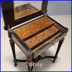 Table de Travail Ancienne Bois Bronze Italie du XIXe Siècle Originale