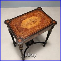 Table de Travail Ancienne Bois Bronze Italie du XIXe Siècle Originale