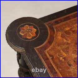 Table de Travail Ancienne Bois Bronze Italie du XIXe Siècle Originale