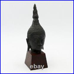 Tête De Bouddha, Birmanie, fin XIXe / début XXe siècle bronze art d' Asie ancien