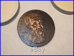 Très RARE Médaille ROTI en bronze MICHEL ANGE 1564 1964 en écrin