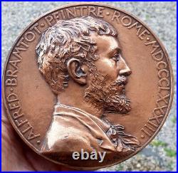 Très Rare Projet de Médaille A mon Ami Alfred Brambot Peintre par Patey 1883
