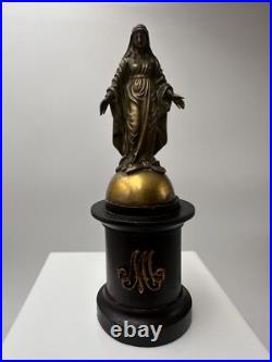 Très belle sculpture de la Vierge Marie en bronze XIXe siècle