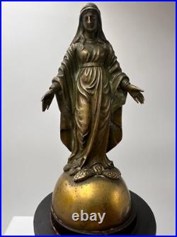 Très belle sculpture de la Vierge Marie en bronze XIXe siècle
