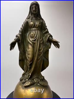 Très belle sculpture de la Vierge Marie en bronze XIXe siècle