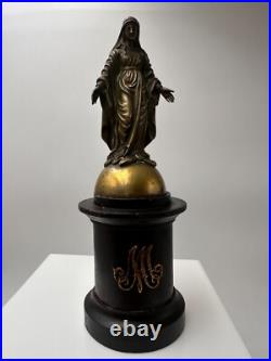 Très belle sculpture de la Vierge Marie en bronze XIXe siècle