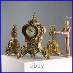 Triptyque Horloge Ancien Bronze Doré France XIXe-XXe Siècle Original