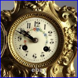 Triptyque Horloge Ancien Bronze Doré France XIXe-XXe Siècle Original