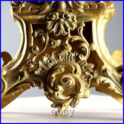 Triptyque Horloge Ancien Bronze Doré France XIXe-XXe Siècle Original