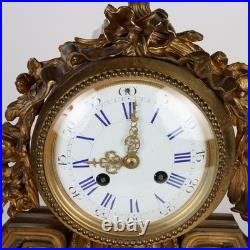Triptyque d'Horloge Ancien en Bronze France XIXe Siècle Triptyque d'Horloge Ancien en Bronze France XIXe Siècle