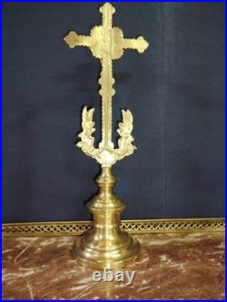 Trois Croix d'Autel en Bronze Doré, époque XIXe Siècle