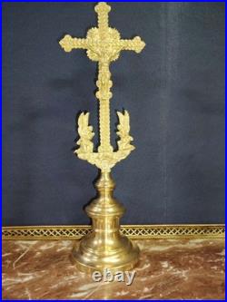 Trois Croix d'Autel en Bronze Doré, époque XIXe Siècle