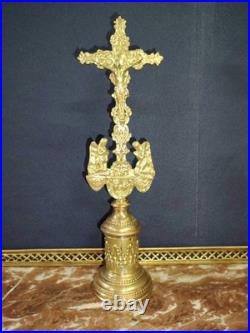 Trois Croix d'Autel en Bronze Doré, époque XIXe Siècle