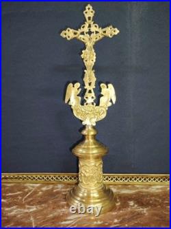 Trois Croix d'Autel en Bronze Doré, époque XIXe Siècle