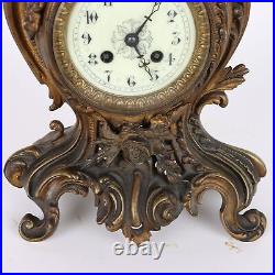 Tryptique Ancien Horloge Bronze Doré France Fin du XIXe Siècle Original