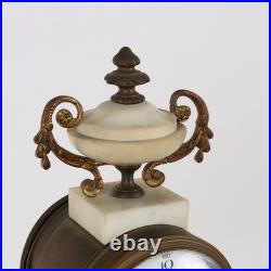 Tryptique Ancien Horloge en Bronze Marbre Blanc France XIXe Siècle Tryptique Ancien Horloge en Bronze Marbre Blanc France XIXe Siècle