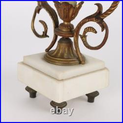 Tryptique Ancien Horloge en Bronze Marbre Blanc France XIXe Siècle Tryptique Ancien Horloge en Bronze Marbre Blanc France XIXe Siècle