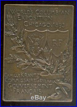 USA World's Columbian Exposition Chicago 1893 by Roty -Cast Bronze medal X. Rare