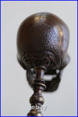 Vanité Memento Mori Crâne en bronze machoire mobile époque XIX ème siècle Nap. 3