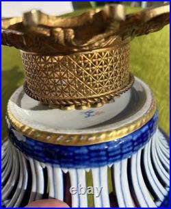 Vase Corbeille En Porcelaine Et Bronze France XIXe Siècle