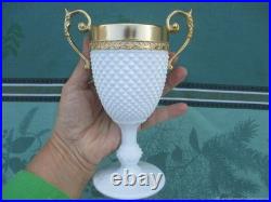 Vase ancien sur Pied verre opaline bronze XIX siècle Vase ancien sur Pied verre opaline bronze XIX siècle