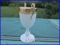 Vase ancien sur Pied verre opaline bronze XIX siècle Vase ancien sur Pied verre opaline bronze XIX siècle