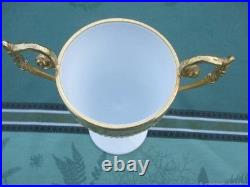 Vase ancien sur Pied verre opaline bronze XIX siècle Vase ancien sur Pied verre opaline bronze XIX siècle