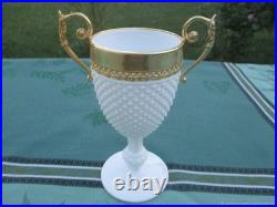 Vase ancien sur Pied verre opaline bronze XIX siècle Vase ancien sur Pied verre opaline bronze XIX siècle
