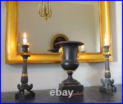 Vase en fonte et bronze doré époque Empire XIXe siècle