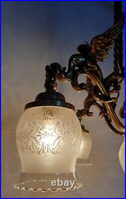 Vends lustre chimères XIXe siècle Napoléon III bronze