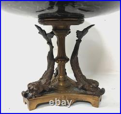 Vide poche en bronze et marbre vert de mer XIX siècle