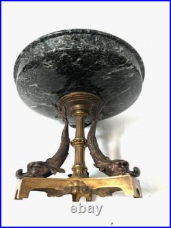 Vide poche en bronze et marbre vert de mer XIX siècle