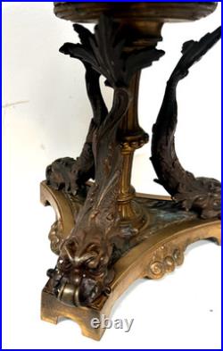 Vide poche en bronze et marbre vert de mer XIX siècle