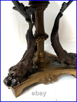 Vide poche en bronze et marbre vert de mer XIX siècle