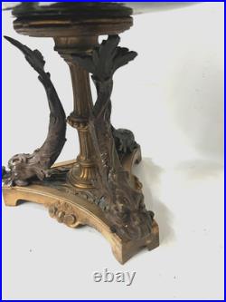 Vide poche en bronze et marbre vert de mer XIX siècle