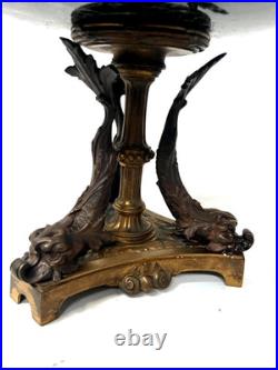 Vide poche en bronze et marbre vert de mer XIX siècle