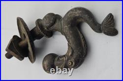 XIX Siecle Heurtoir De Porte Dauphin En Bronze