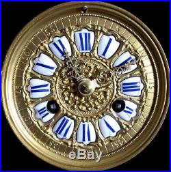 XIXè Siècle Mouvement à Fil Fonctionne, cartouches émaillées pendule horloge